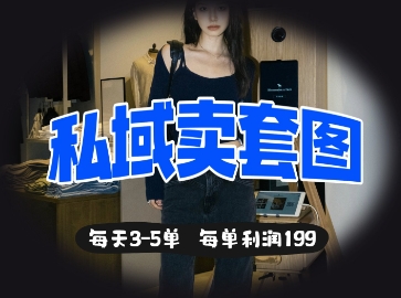 私域卖套图每天3-5单，每单利润99-洪烁网创