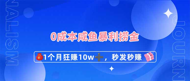 （14257期）0成本闲鱼暴利捞金，1个月狂赚10W+，秒发秒赚新玩法-洪烁网创