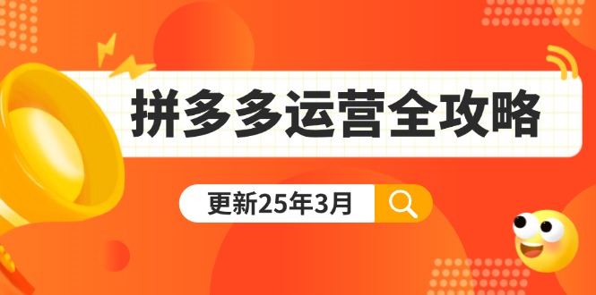 （14184期）拼多多运营全攻略：从0到日销千单,爆款内功+付费推广+黑科技(更新25年3月)-洪烁网创
