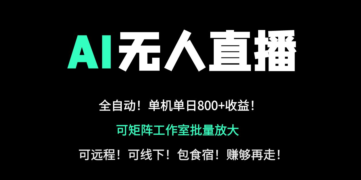 (14179期)24小时自动带货!AI无人直播副业日赚800+,轻资产创业首选-洪烁网创