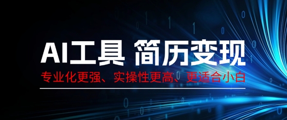 AI工具简历制作变现，专业化更强，实操性更高，更适合小白-洪烁网创