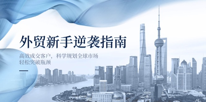 (14201期)外贸新手逆袭指南:高效成交客户,科学规划全球市场,轻松突破瓶颈-洪烁网创